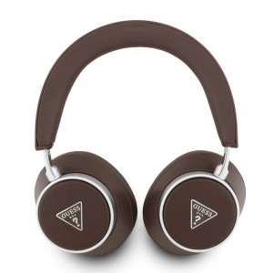 Guess Bluetooth 5.4 Over Ear ENC Kopfhörer Saffiano Triangle Braun