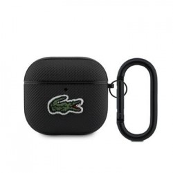 Lacoste AirPods 4 Hülle Case Cover Petit Pique Croc Logo Patch Schwarz