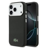 Lacoste iPhone 17 Pro Max Hülle Case Iconic Petit Pique Metal Logo MagSafe Schwarz