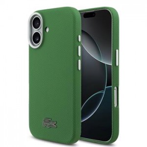 Lacoste iPhone 17 Hülle Case Iconic Petit Pique Metal Logo MagSafe Grün