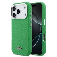 Lacoste iPhone 17 Pro Hülle Case Iconic Petit Pique Metal Logo MagSafe Grün