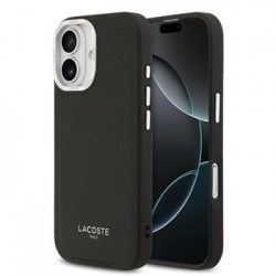 Lacoste iPhone 17 Hülle Case Leather Champs Elysees MagSafe Schwarz