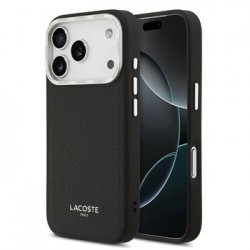 Lacoste iPhone 17 Pro Case Leather Champs Elysees MagSafe Black