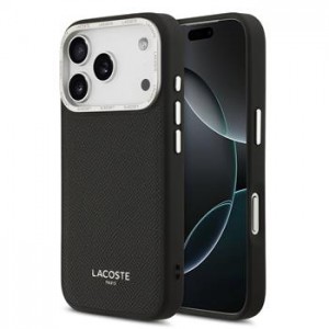 Lacoste iPhone 17 Pro Case Leather Champs Elysees MagSafe Black