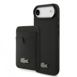 Lacoste iPhone 17 Air Hülle Case 2in1 Iconic Petit Pique MagSafe Schwarz