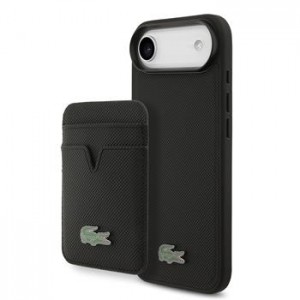 Lacoste iPhone 17 Air Hülle Case 2in1 Iconic Petit Pique MagSafe Schwarz