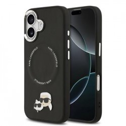 Karl Lagerfeld iPhone 17 Hülle Case Karl Choupette Metall MagSafe Schwarz