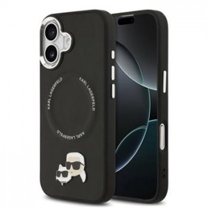 Karl Lagerfeld iPhone 17 Hülle Case Karl Choupette Metall MagSafe Schwarz