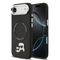 Karl Lagerfeld iPhone 17 Air Hülle Case Karl Choupette Metall MagSafe Schwarz