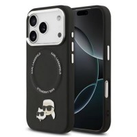Karl Lagerfeld iPhone 17 Pro Max Hülle Case Karl Choupette Metall MagSafe Schwarz