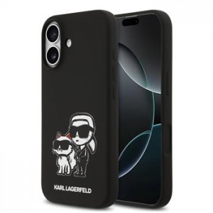 Karl Lagerfeld iPhone 17 Hülle Case Silikon Karl Choupette Sketch MagSafe Schwarz