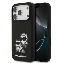 Karl Lagerfeld iPhone 17 Pro Hülle Case Silikon Karl Choupette Sketch MagSafe Schwarz