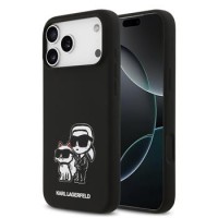 Karl Lagerfeld iPhone 17 Pro Max Hülle Case Silikon Karl Choupette Sketch MagSafe Schwarz