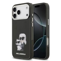 Karl Lagerfeld iPhone 17 Pro Hülle Case Aquarelle MagSafe Karl Choupette Schwarz