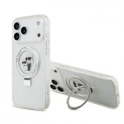 Karl Lagerfeld iPhone 17 Pro Max Hülle Case Ring Stand Karl Choupette MagSafe Weiß