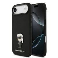 Karl Lagerfeld iPhone 17 Air Hülle Case Silikon Metal Ikonik Schwarz
