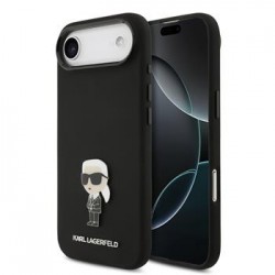 Karl Lagerfeld iPhone 17 Air Hülle Case Silikon Metal Ikonik Schwarz