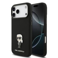 Karl Lagerfeld iPhone 17 Pro Max Hülle Case Silikon Metal Ikonik Schwarz