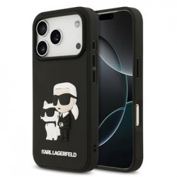 Karl Lagerfeld iPhone 17 Pro Case 3D Rubber Karl Choupette Black