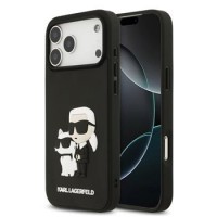 Karl Lagerfeld iPhone 17 Pro Max Hülle Case 3D Rubber Karl Choupette Schwarz