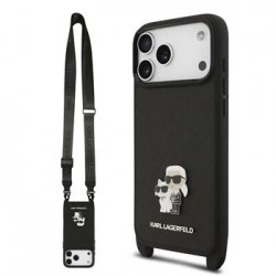 Karl Lagerfeld iPhone 17 Pro Crossbody Metal Karl Choupette Schwarz