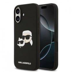 Karl Lagerfeld iPhone 17 Hülle Cse Silikon Double Heads MagSafe Schwarz