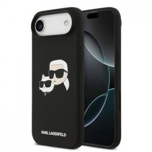 Karl Lagerfeld iPhone 17 Air Hülle Cse Silikon Double Heads MagSafe Schwarz