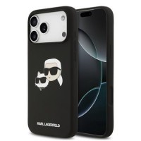 Karl Lagerfeld iPhone 17 Pro Max Hülle Cse Silikon Double Heads MagSafe Schwarz