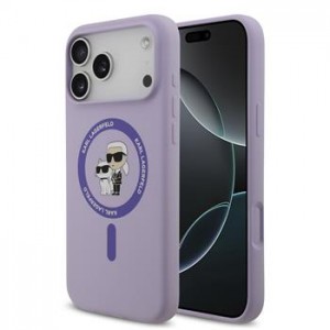 Karl Lagerfeld iPhone 17 Pro Max Hülle Case MagSafe Silikon Karl Choupette Violett