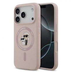 Karl Lagerfeld iPhone 17 Pro Case MagSafe Silicone Karl Choupette Pink