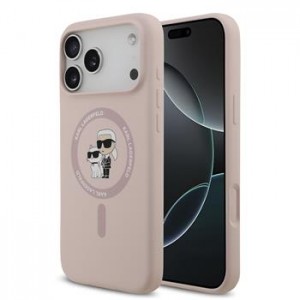Karl Lagerfeld iPhone 17 Pro Max Hülle Case MagSafe Silikon Karl Choupette Rosa