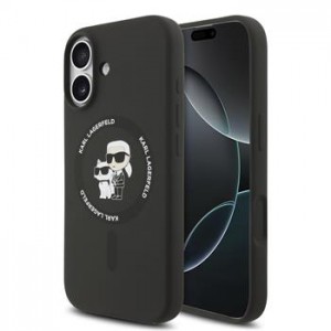 Karl Lagerfeld iPhone 17 Hülle Case MagSafe Silikon Karl Choupette Schwarz
