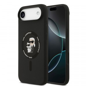 Karl Lagerfeld iPhone 17 Air Hülle Case MagSafe Silikon Karl Choupette Schwarz