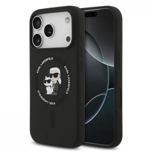 Karl Lagerfeld iPhone 17 Pro Hülle Case MagSafe Silikon Karl Choupette Schwarz