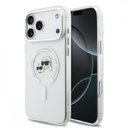Karl Lagerfeld iPhone 17 Pro Max Hülle Case K&CH Heads Metal Frame MagSafe Transparent