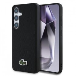 Lacoste Samsung S25 Hülle Case MagSafe Iconic Petit Pique Woven Schwarz