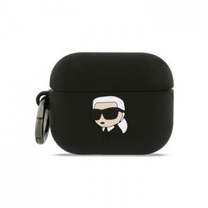 Karl Lagerfeld AirPods Pro 3 Hülle Case 3D Karl Head Schwarz