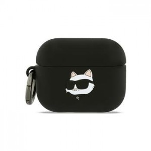 Karl Lagerfeld AirPods Pro 3 Hülle Case 3D Choupette Head Schwarz