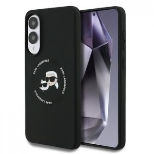 Karl Lagerfeld Samsung S25 Edge Case Silicone Double Heads MagSafe Black