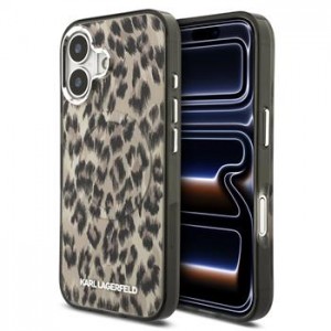Karl Lagerfeld iPhone 17 Hülle Case Leopard MagSafe Braun