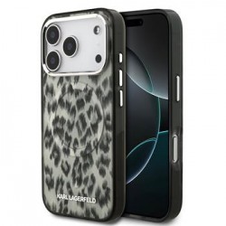 Karl Lagerfeld iPhone 17 Pro Hülle Case Leopard MagSafe Braun