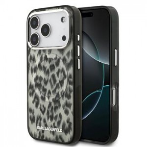 Karl Lagerfeld iPhone 17 Pro Hülle Case Leopard MagSafe Braun