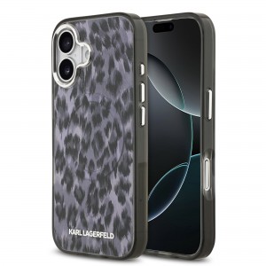 Karl Lagerfeld iPhone 17 Hülle Case Leopard MagSafe Grau