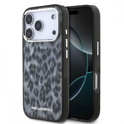 Karl Lagerfeld iPhone 17 Pro Hülle Case Leopard MagSafe Grau