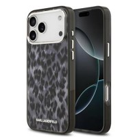 Karl Lagerfeld iPhone 17 Pro Max Hülle Case Leopard MagSafe Grau