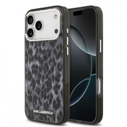 Karl Lagerfeld iPhone 17 Pro Max Hülle Case Leopard MagSafe Grau