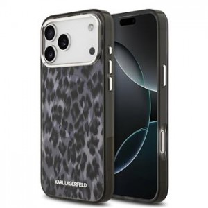 Karl Lagerfeld iPhone 17 Pro Max Hülle Case Leopard MagSafe Grau
