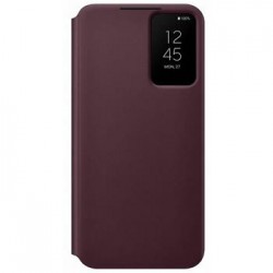 Original Samsung S22+ Plus Tasche Book Clear View Cover Burgundy EF-ZS906CEE