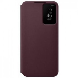 Original Samsung S22+ Plus Tasche Book Clear View Cover Burgundy EF-ZS906CEE