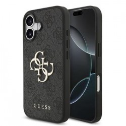 Guess iPhone 17 Hülle Case 4G Muster Metal Logo Grau